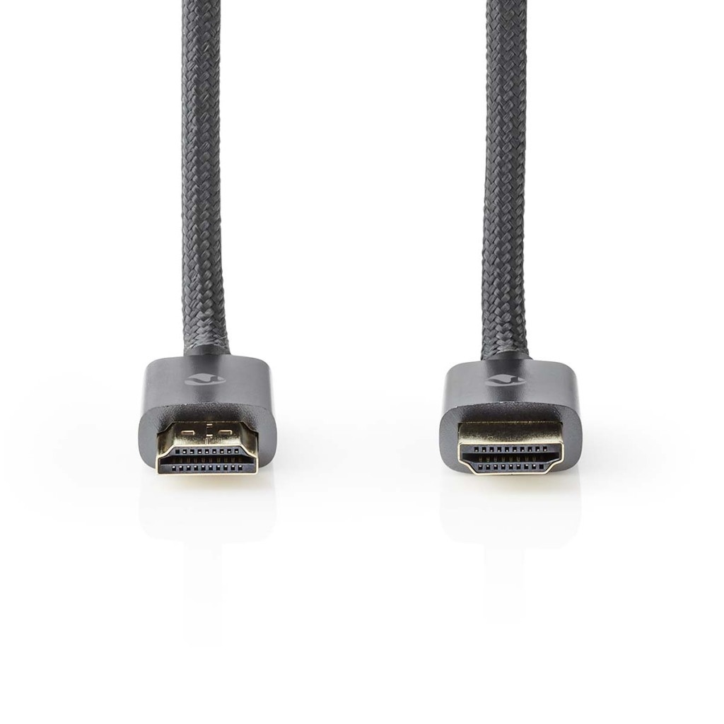 Nedis CVTB34000GY100 High Speed ??hdmi™-kabel Met Ethernet Hdmi™ Connector Hdmi™ Connector 4k@30hz Arc 18 Gbps 10.00 M Rond Katoen Gun Metal Grijs Cover Box