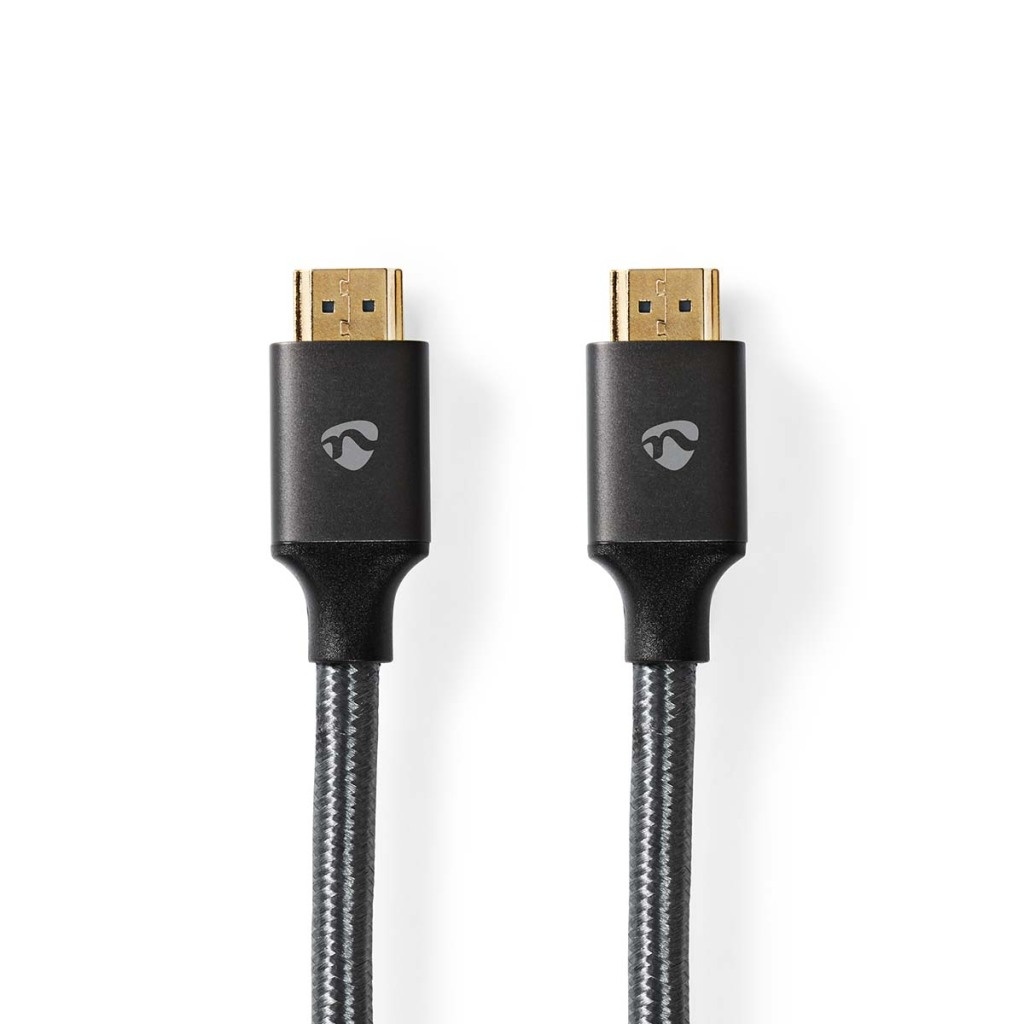 Nedis CVTB34000GY100 High Speed ??hdmi™-kabel Met Ethernet Hdmi™ Connector Hdmi™ Connector 4k@30hz Arc 18 Gbps 10.00 M Rond Katoen Gun Metal Grijs Cover Box