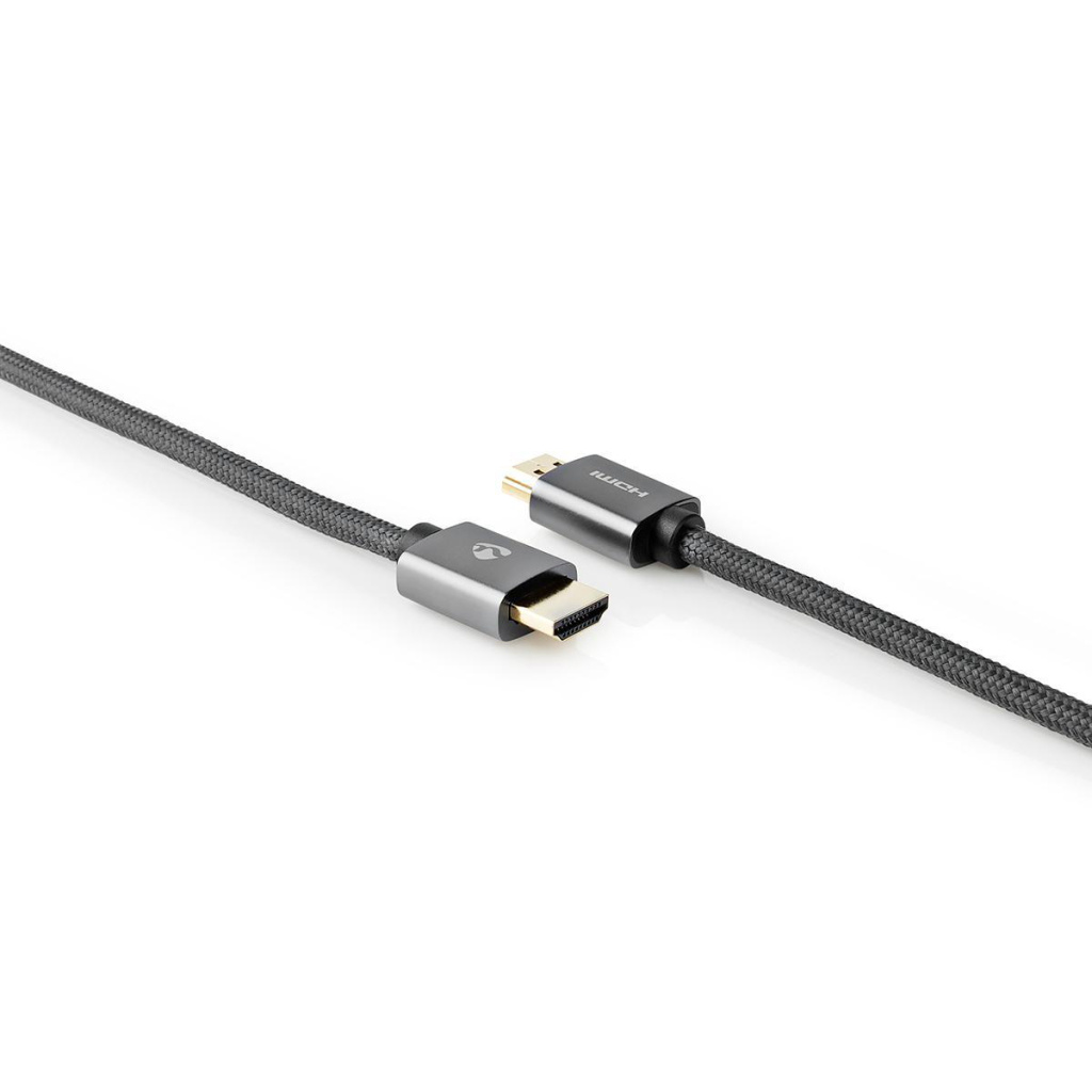 Nedis CVTB34000GY100 High Speed ??hdmi™-kabel Met Ethernet Hdmi™ Connector Hdmi™ Connector 4k@30hz Arc 18 Gbps 10.00 M Rond Katoen Gun Metal Grijs Cover Box