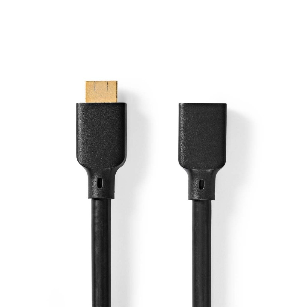 Nedis CVGP35090BK10 Ultra High Speed ??hdmi™-kabel Hdmi™ Connector Hdmi™ Female 8k@60hz 48 Gbps 1.00 M Rond 7.9 Mm Zwart Envelop