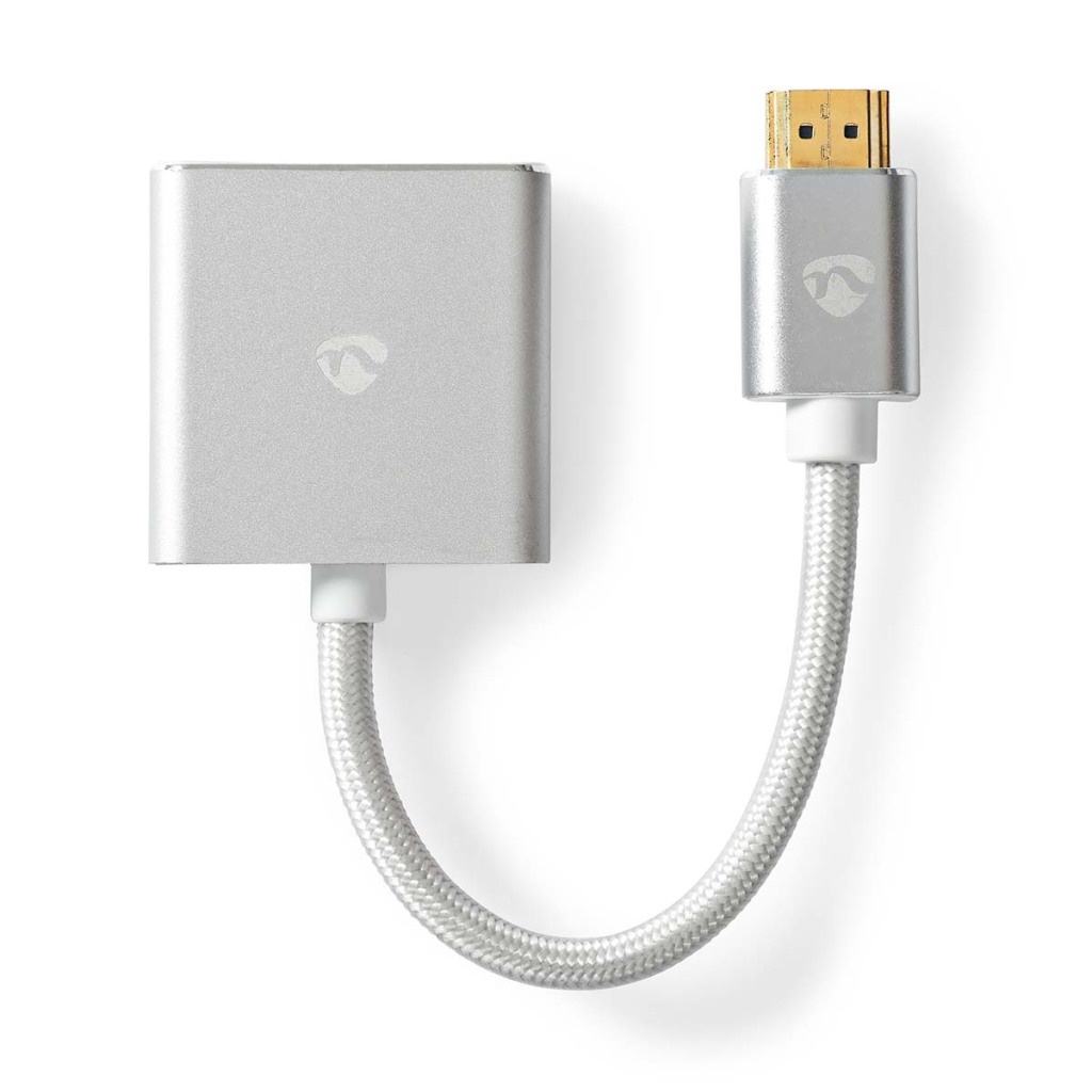 Nedis CCTB34900AL02 Vga-adapter Hdmi™ Connector Vga Female 15p Verguld Recht Aluminium Zilver Cover Window Box