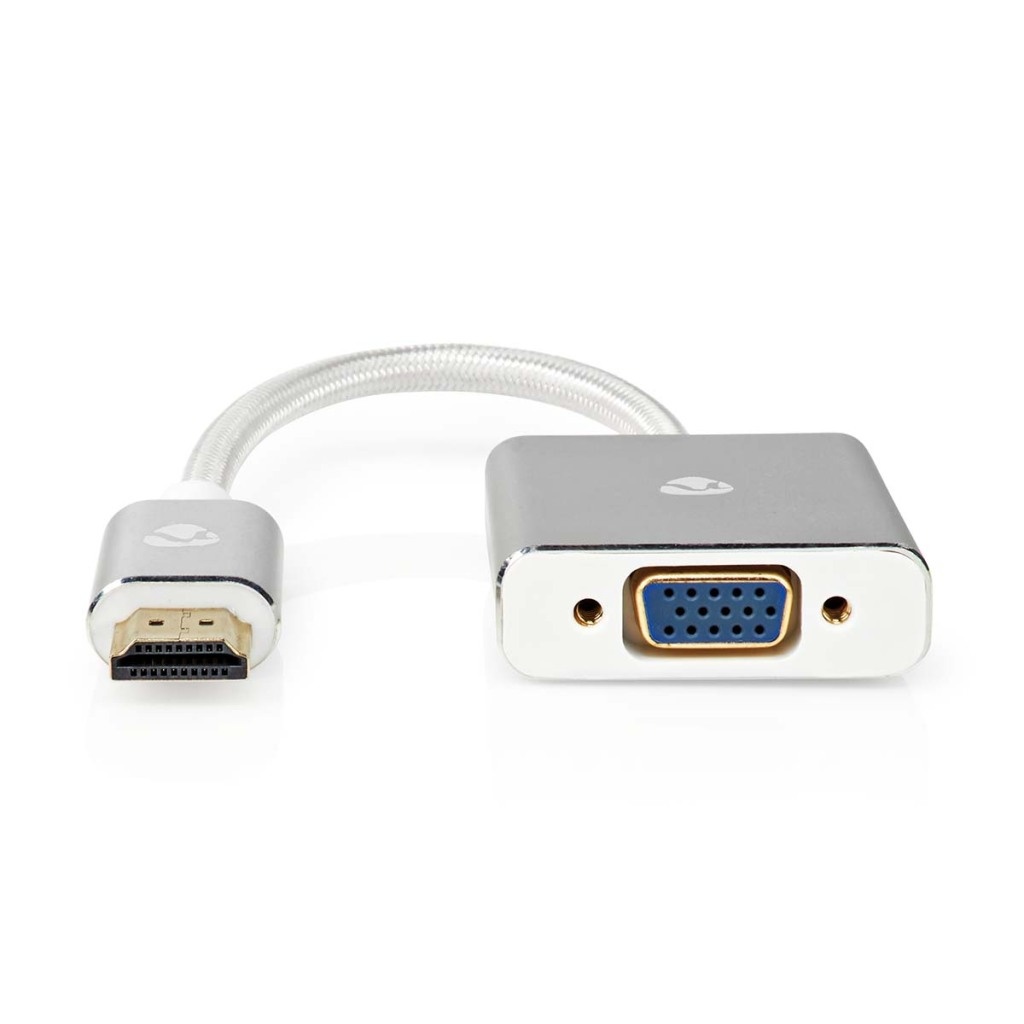 Nedis CCTB34900AL02 Vga-adapter Hdmi™ Connector Vga Female 15p Verguld Recht Aluminium Zilver Cover Window Box
