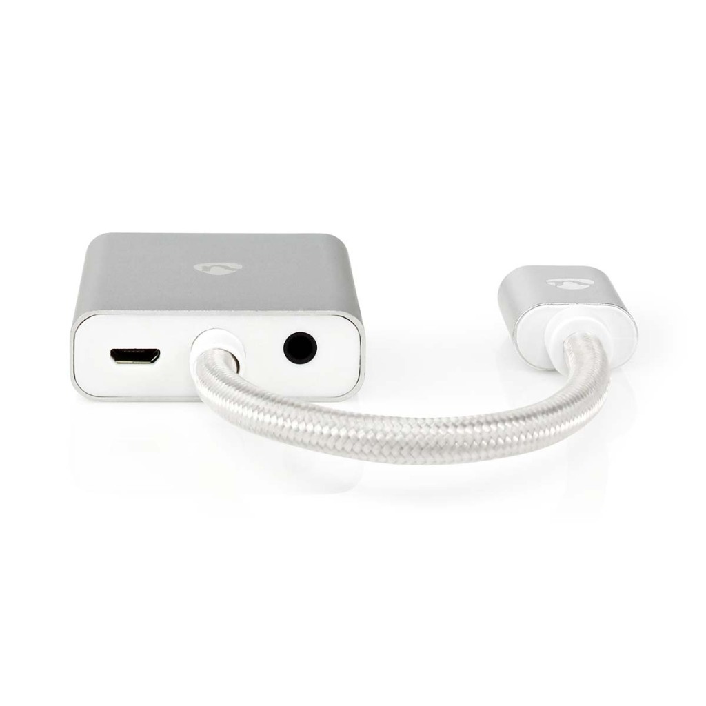 Nedis CCTB34900AL02 Vga-adapter Hdmi™ Connector Vga Female 15p Verguld Recht Aluminium Zilver Cover Window Box