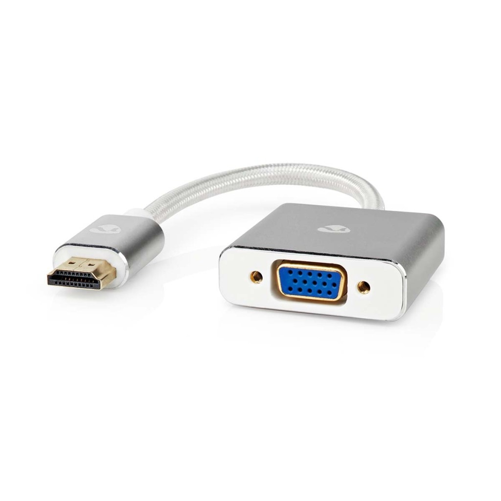 Nedis CCTB34900AL02 Vga-adapter Hdmi™ Connector Vga Female 15p Verguld Recht Aluminium Zilver Cover Window Box