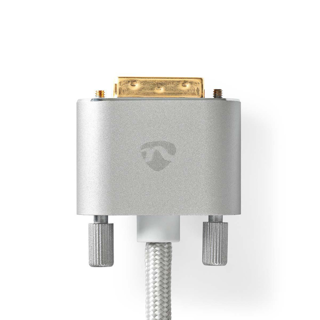 Nedis CCTB34800AL20 Hdmi™ Kabel Hdmi™ Connector Dvi-d 24+1-pins Male 2560x1600 Verguld 2.00 M Recht Gevlochten Zilver Cover Window Box