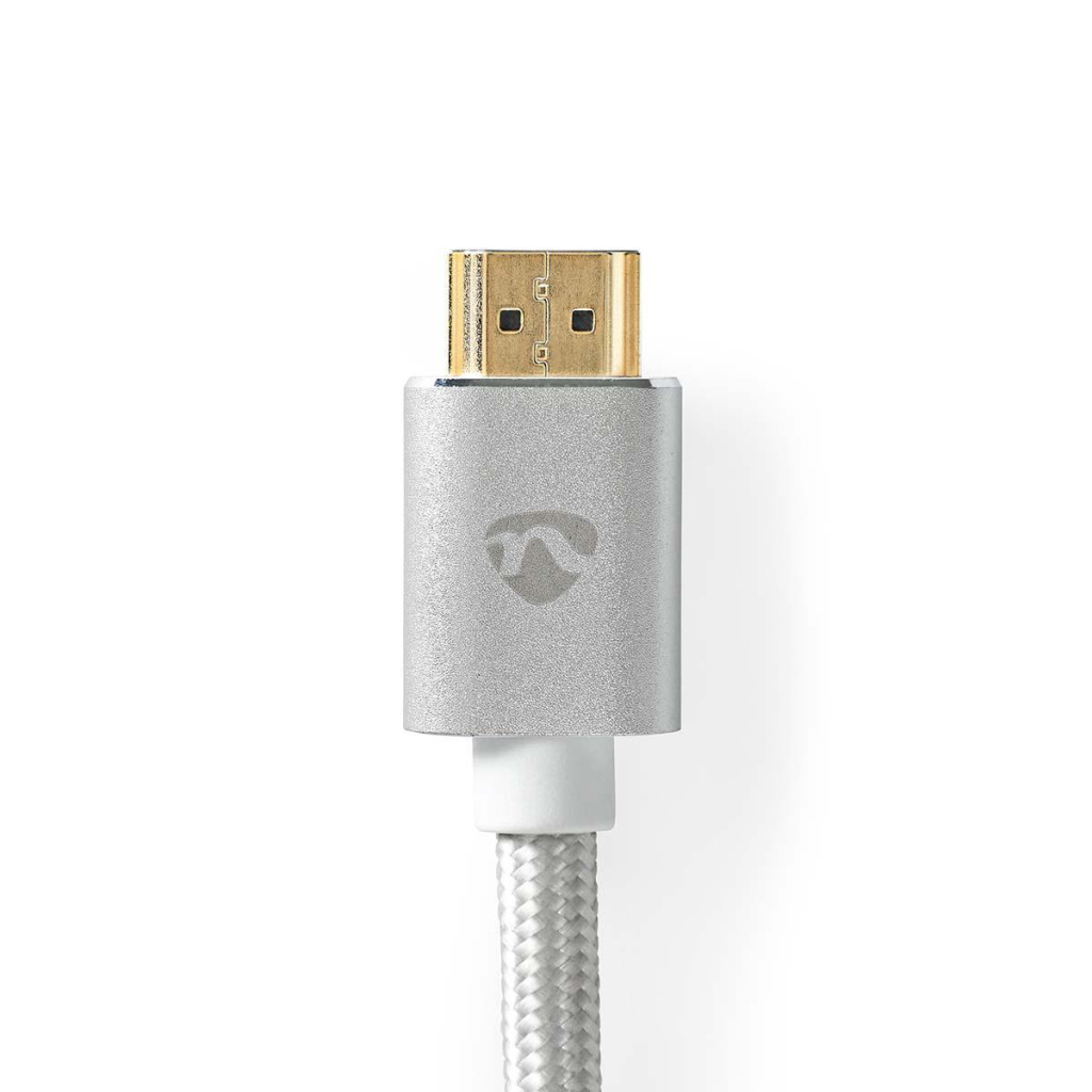 Nedis CCTB34800AL20 Hdmi™ Kabel Hdmi™ Connector Dvi-d 24+1-pins Male 2560x1600 Verguld 2.00 M Recht Gevlochten Zilver Cover Window Box