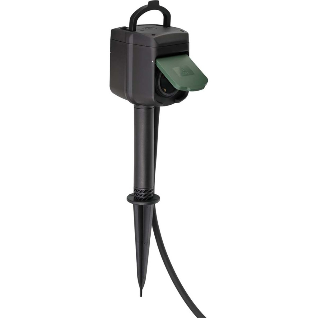Brennenstuhl 1154540601 ®connect Wifi Slimme Buitenstopcontact 2-voudig / Slimme Stekkerdoos Voor Buiten Ip44 Met Grondspies En Montageplaat