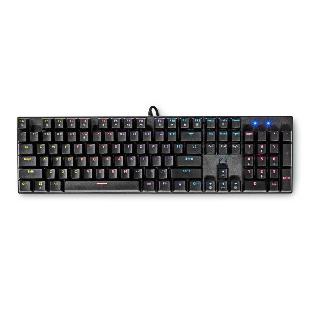 Nedis GKBDM110BKUS Bedraad Gaming Toetsenbord Usb Type-a Mechanische Toetsen Led Qwerty Us Internationaal Usb Gevoed Lengte Stroomkabel: 1.50 M Gaming