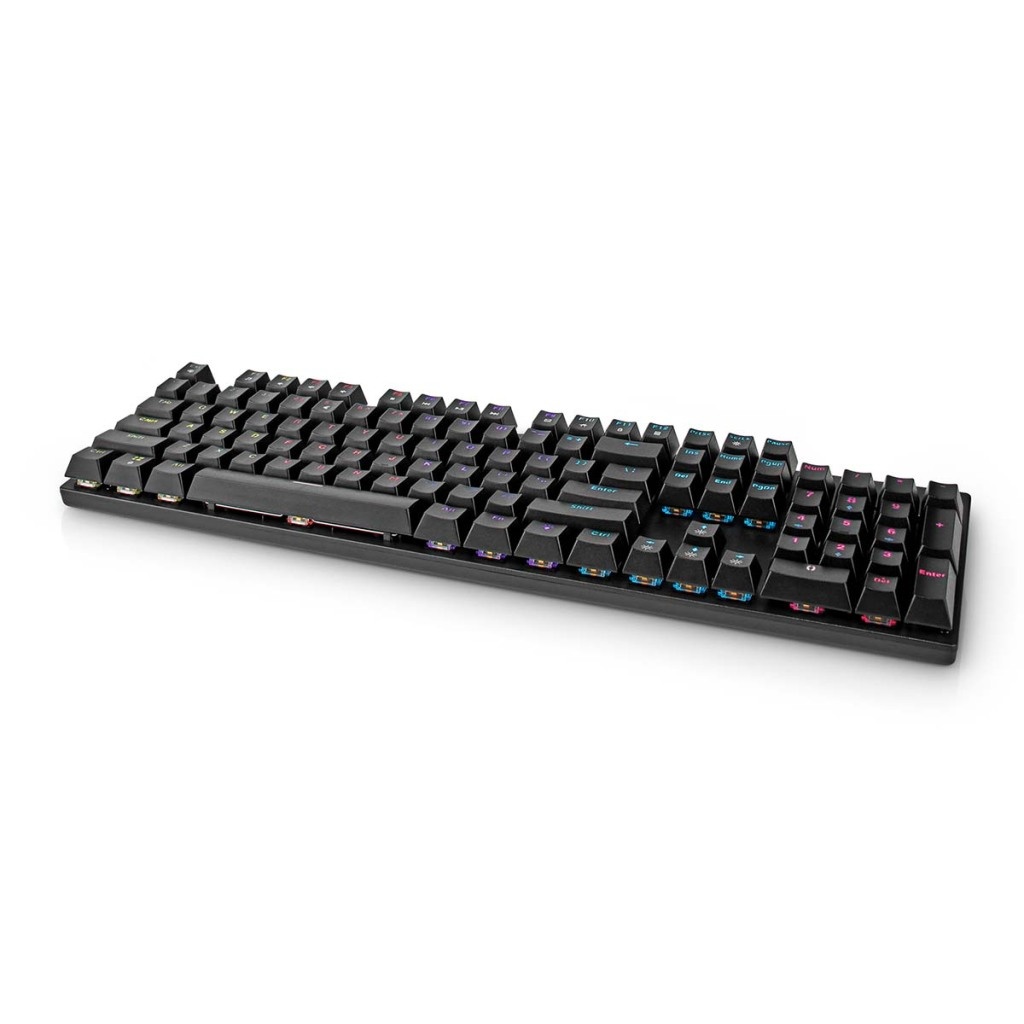 Nedis GKBDM110BKUS Bedraad Gaming Toetsenbord Usb Type-a Mechanische Toetsen Led Qwerty Us Internationaal Usb Gevoed Lengte Stroomkabel: 1.50 M Gaming