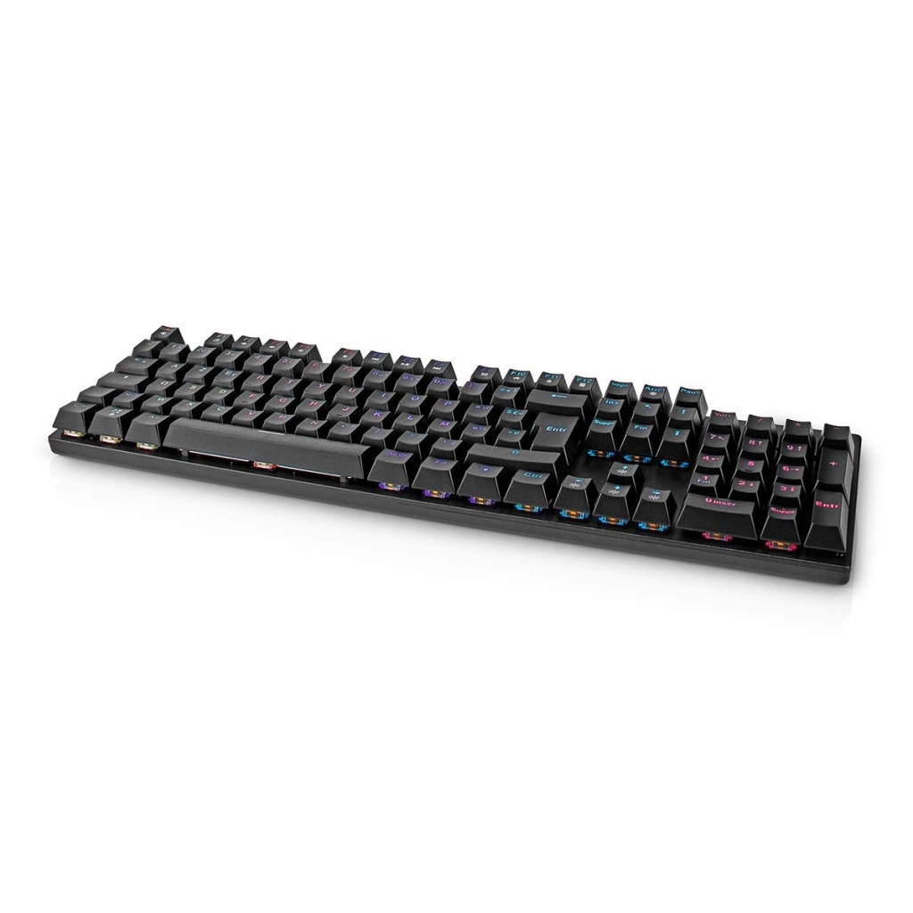 Nedis GKBDM110BKFR Bedraad Gaming Toetsenbord Usb Type-a Mechanische Toetsen Led Azerty Frans Usb Gevoed Lengte Stroomkabel: 1.50 M Gaming