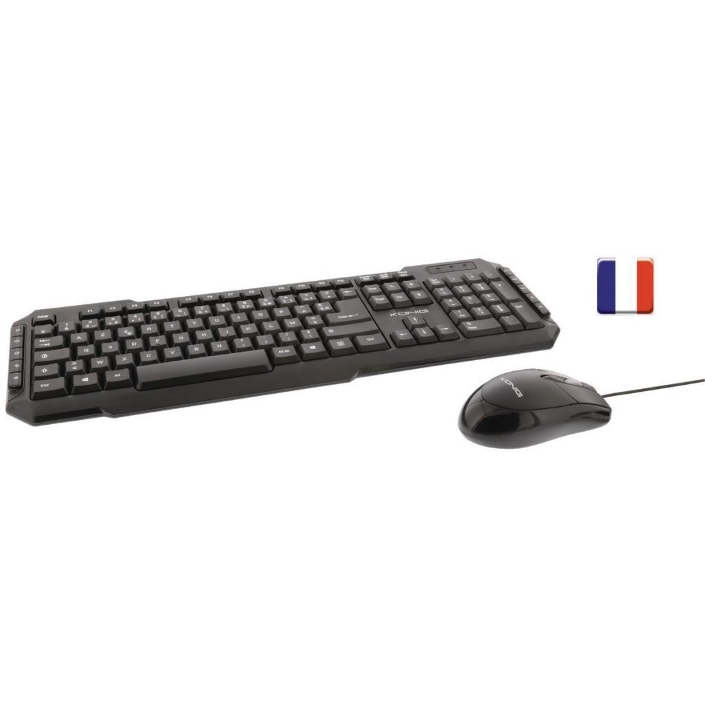 König CSKMCU100 USB Toetsenbord & Optische Muis Zwart
