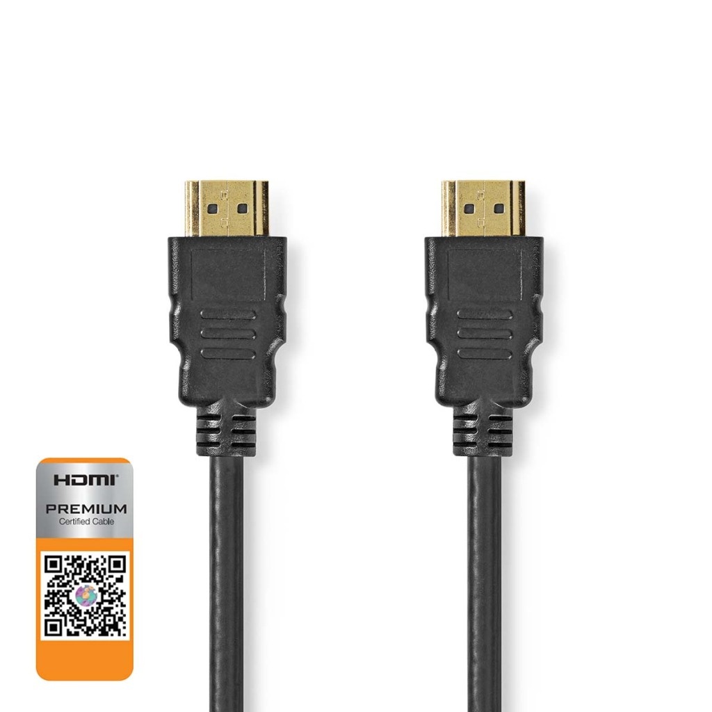 Nedis CVGL34050BK15 Premium High Speed ??hdmi™-kabel Met Ethernet Hdmi™ Connector Hdmi™ Connector 4k@60hz 18 Gbps 1.50 M Rond Pvc Zwart Label