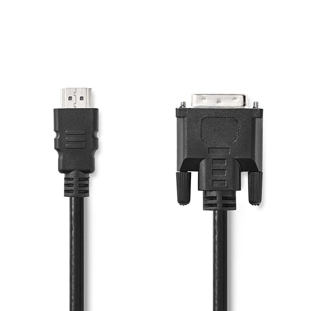 Nedis CCGL34800BK20 Hdmi™ Kabel Hdmi™ Connector Dvi-d 24+1-pins Male 1080p Vernikkeld 2.00 M Recht Pvc Zwart Label
