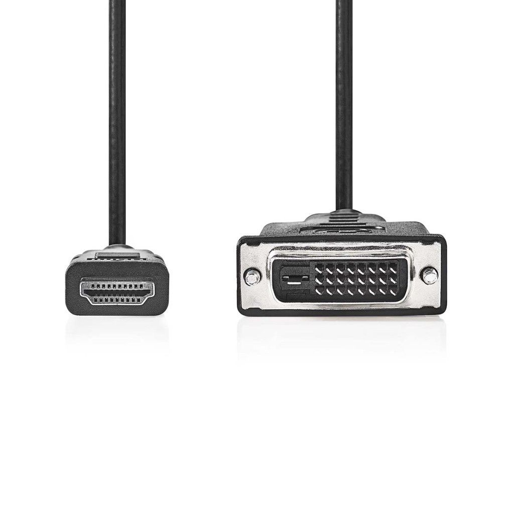 Nedis CCGL34800BK20 Hdmi™ Kabel Hdmi™ Connector Dvi-d 24+1-pins Male 1080p Vernikkeld 2.00 M Recht Pvc Zwart Label