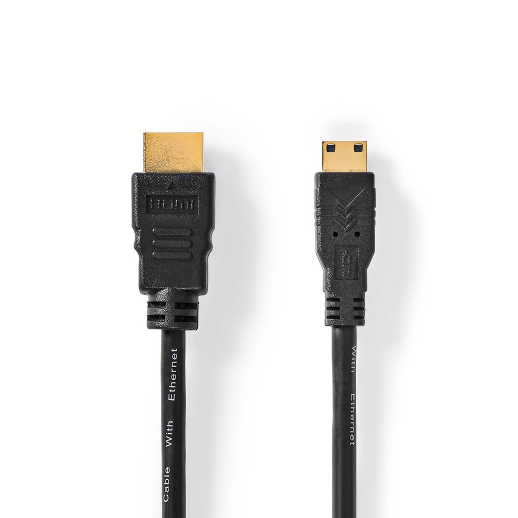 Nedis CVGL34500BK50 High Speed ??hdmi™-kabel Met Ethernet Hdmi™ Connector Hdmi™ Mini-connector 4k@30hz 10.2 Gbps 5.00 M Rond Pvc Zwart Label