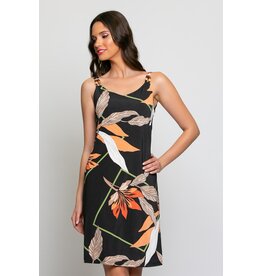 Batida 45 jurk Batida open 1519 peach flower print