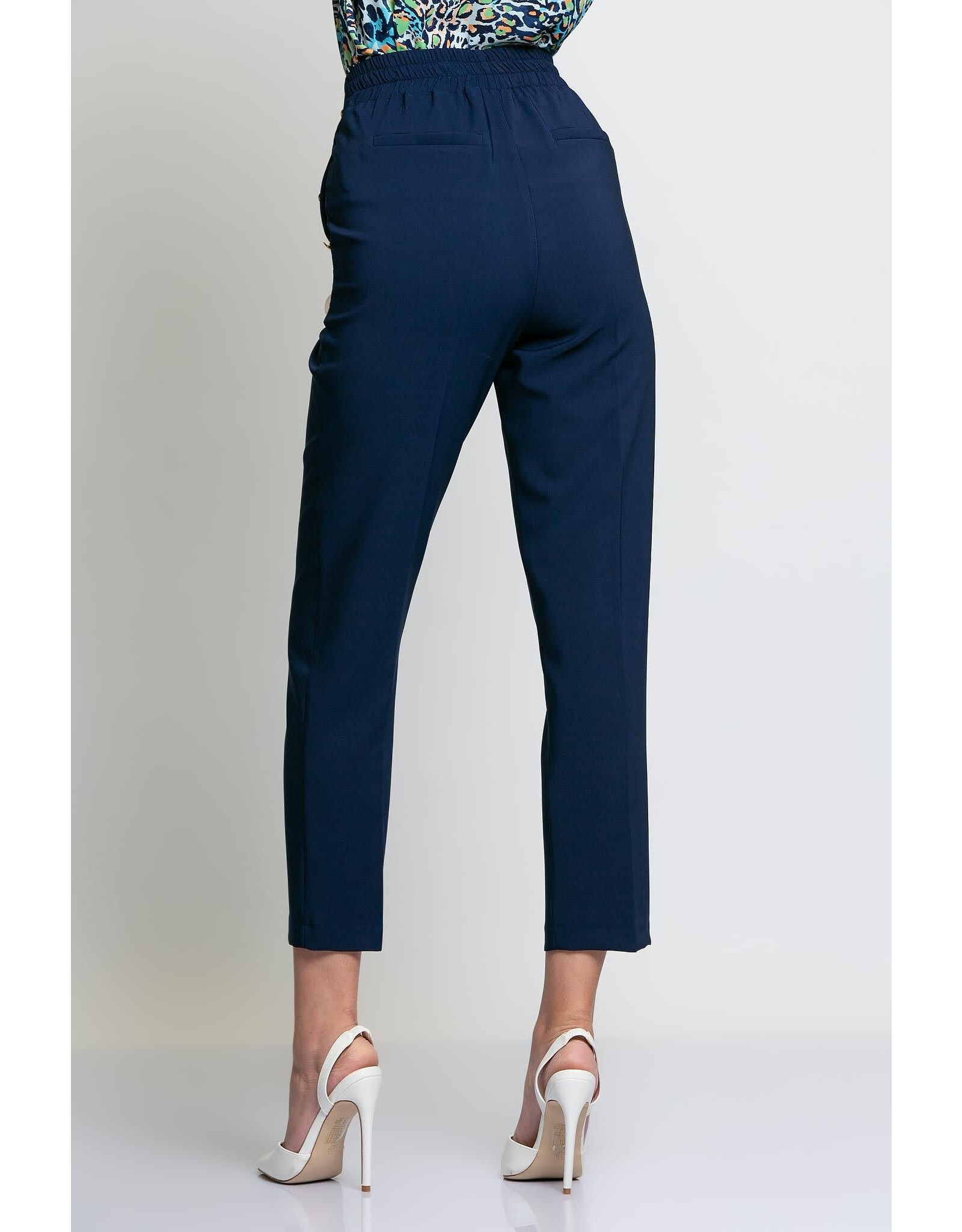 Batida 45 broek Batida 1461  knopen effen navy blue