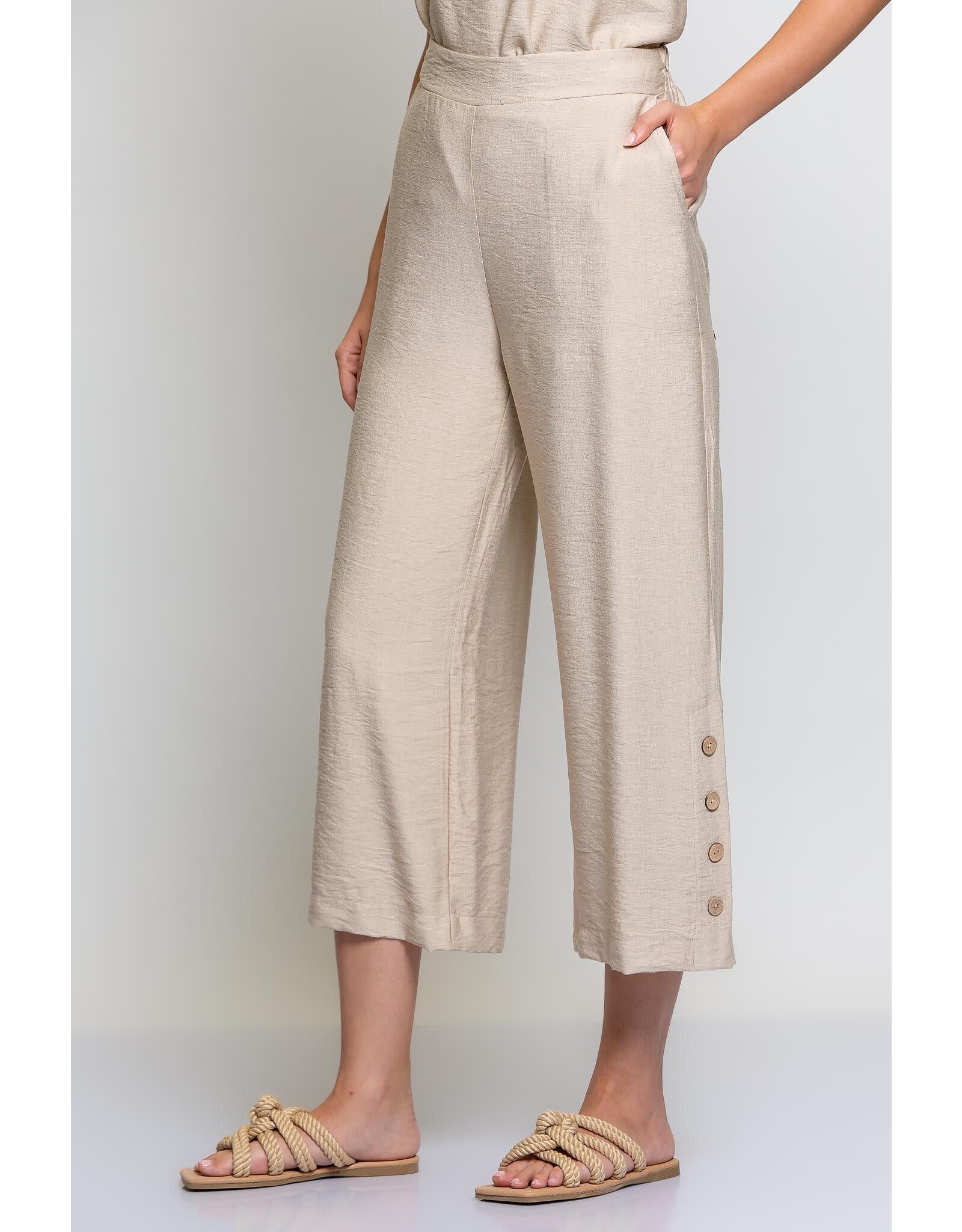 Batida 45 broek Batida 1465 knopen effen sand