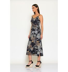 Batida 45 maxi jurk Batida 1999 black azalea print