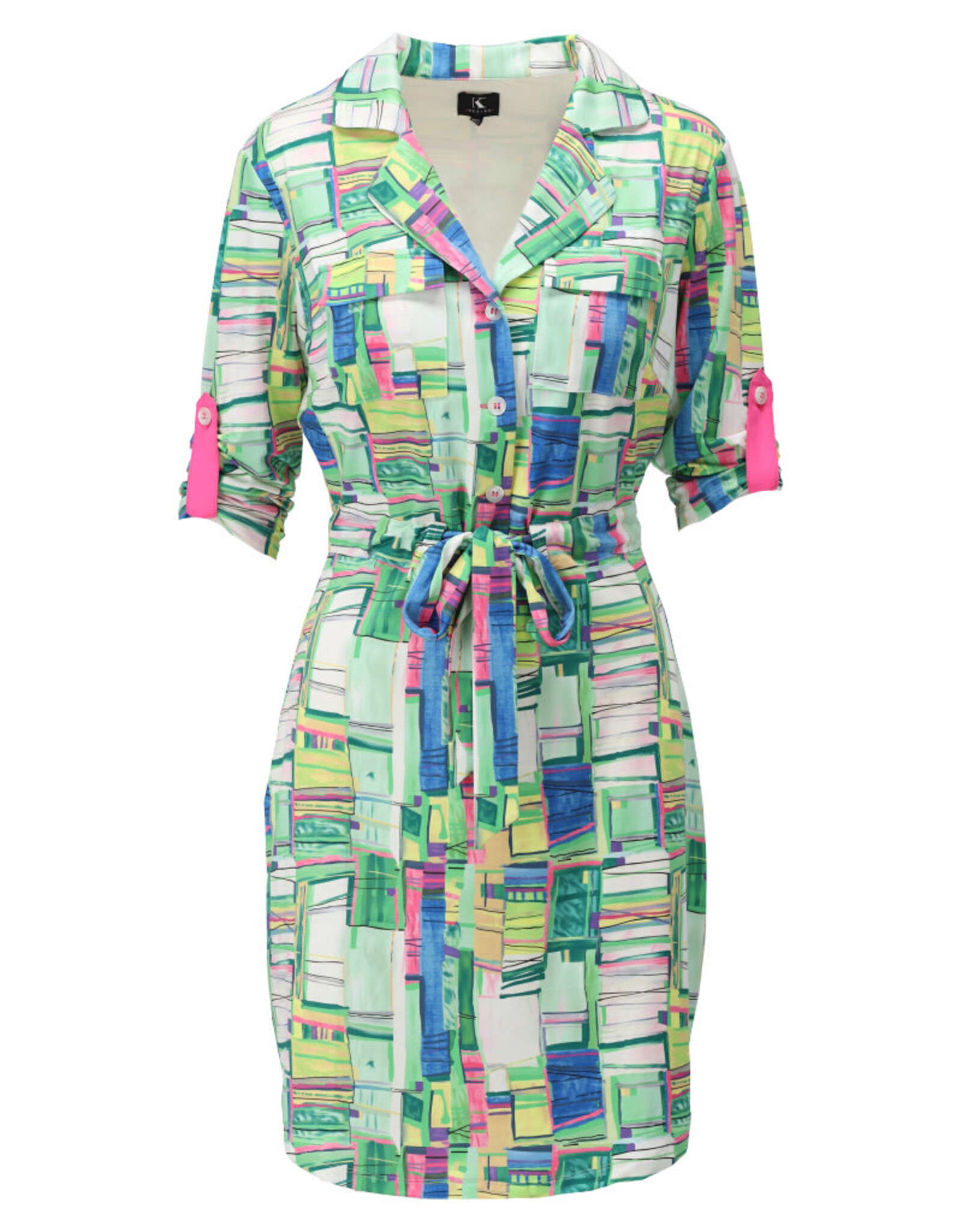 K-design 20 jurk K-design met print & fluo details A213 P981