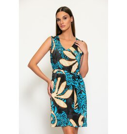 Batida 45 jurk Batida 2001 turquoise smashed print