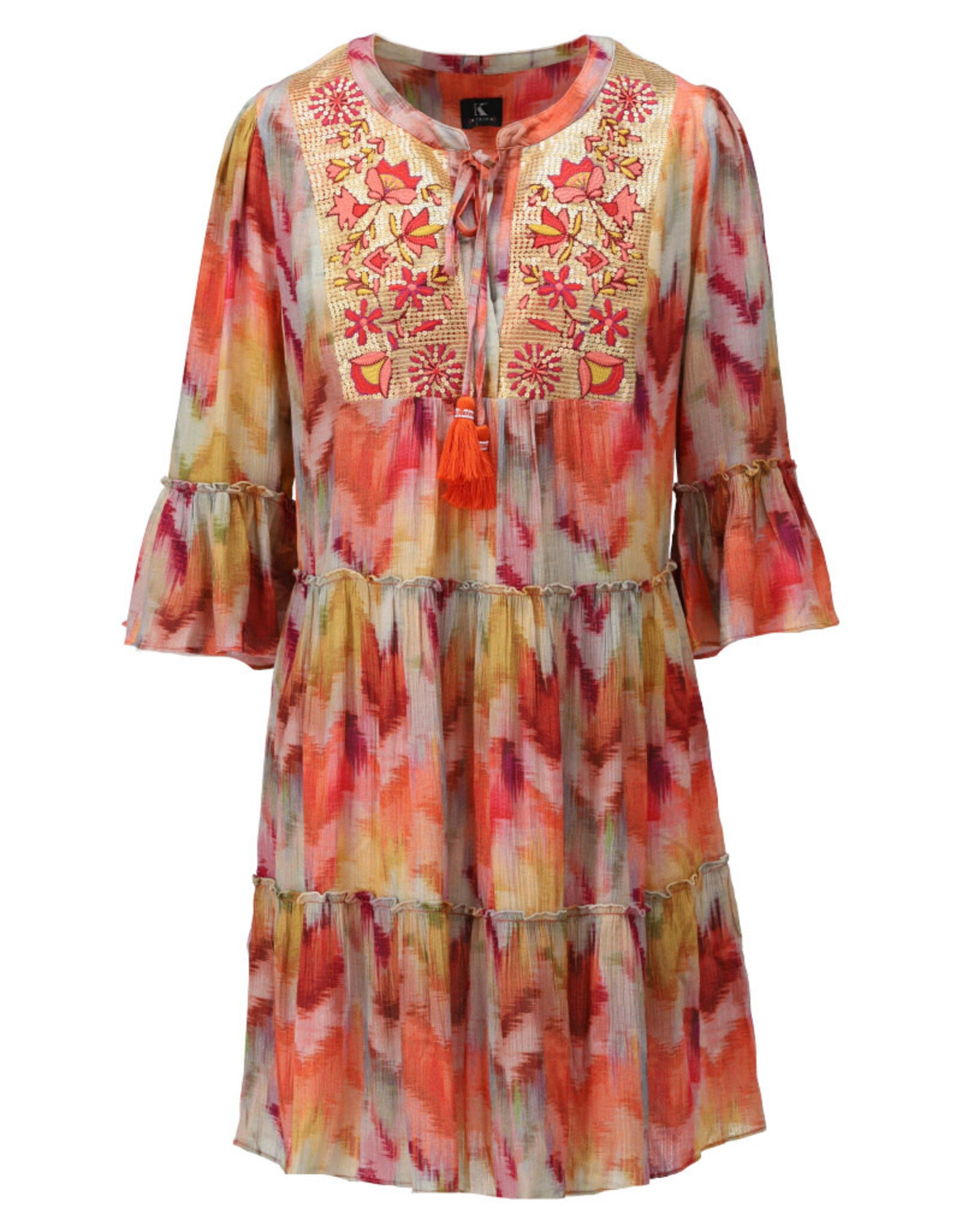 K-design 20 jurk K-design 3/4 mw boho met lovertjes A507 P932