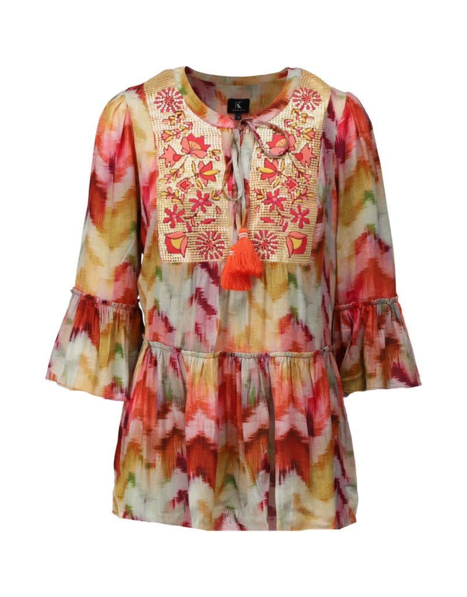 K-design 20 blouse K-design 3/4 mw boho met lovertjes A508 P932