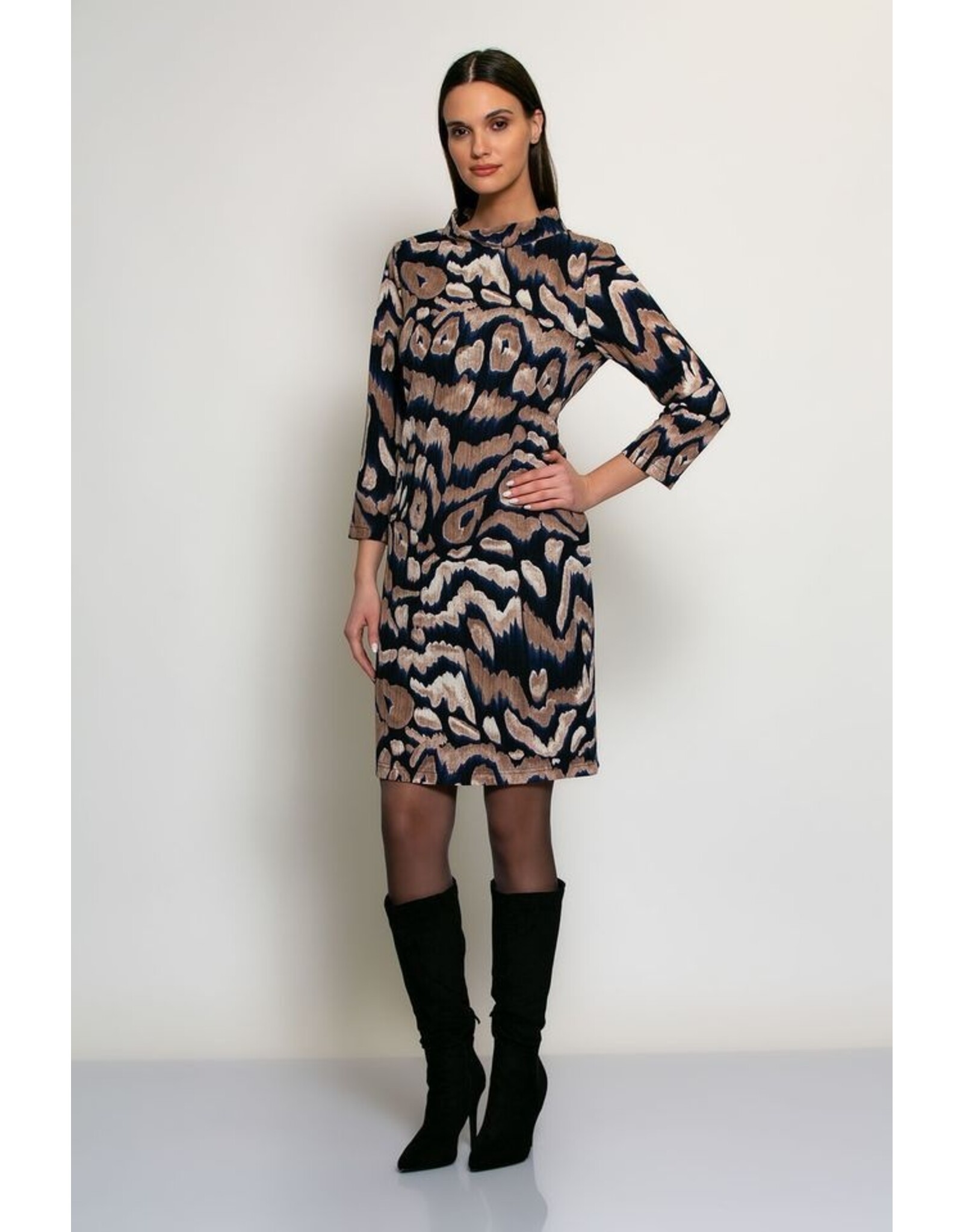 Batida 45 jurk Batida 2250 nougat blue print