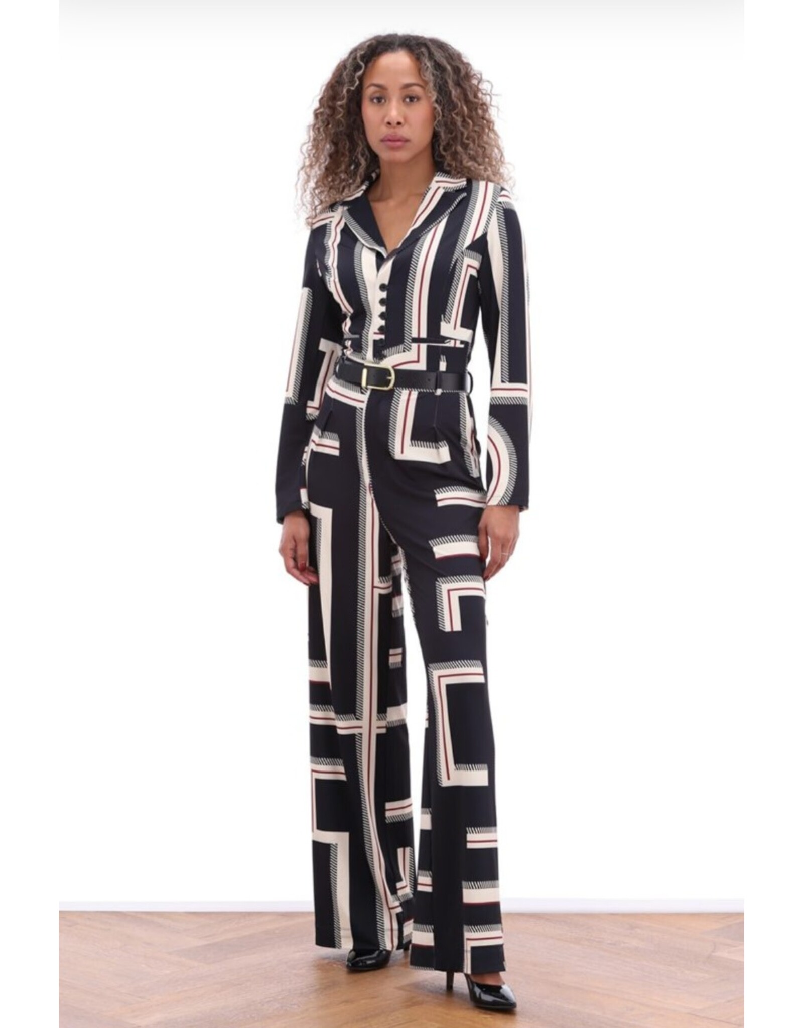K-design 20 jumpsuit K-design met design & riem B331 P050