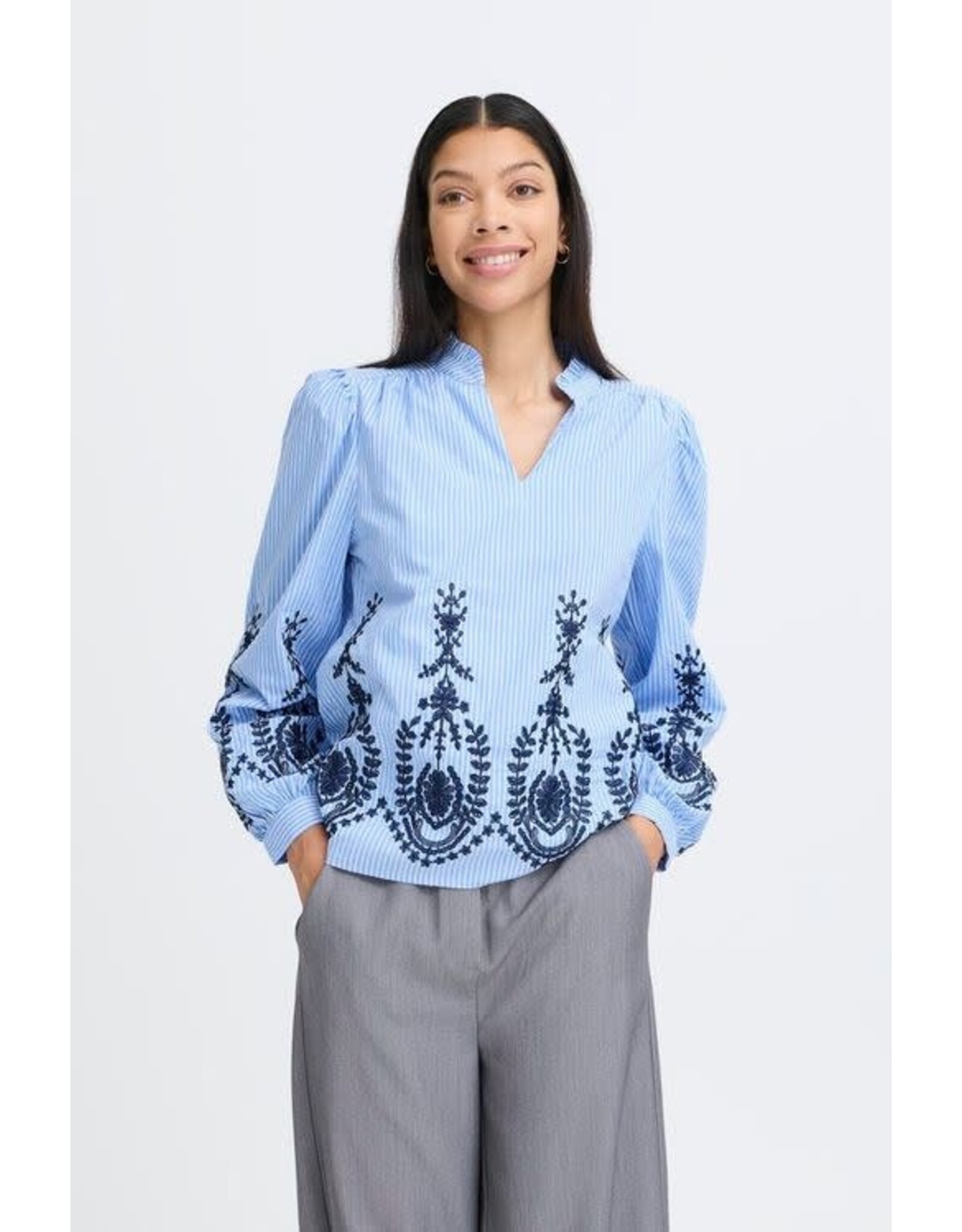 B.Young 44 blouse B.Young 20818918 byxfausta 900007885 li. blue mix