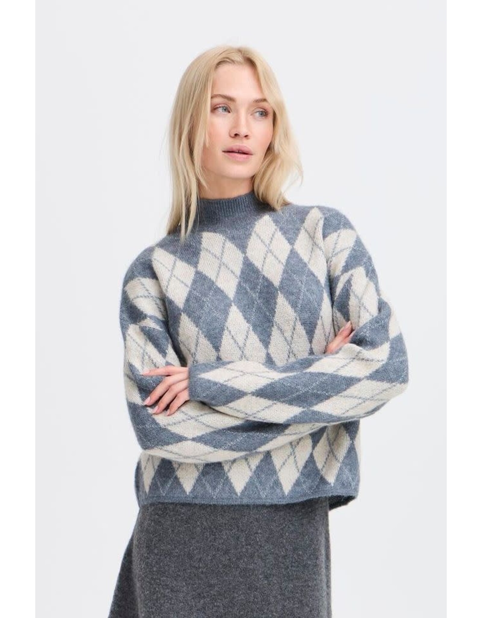 B.Young 44 jumper B.Young 20818116 bynafta argyle 900003263 grey