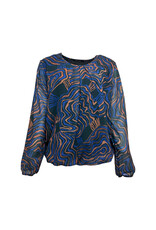 58 blouse Pink Lady E201 print cognac/cobalt