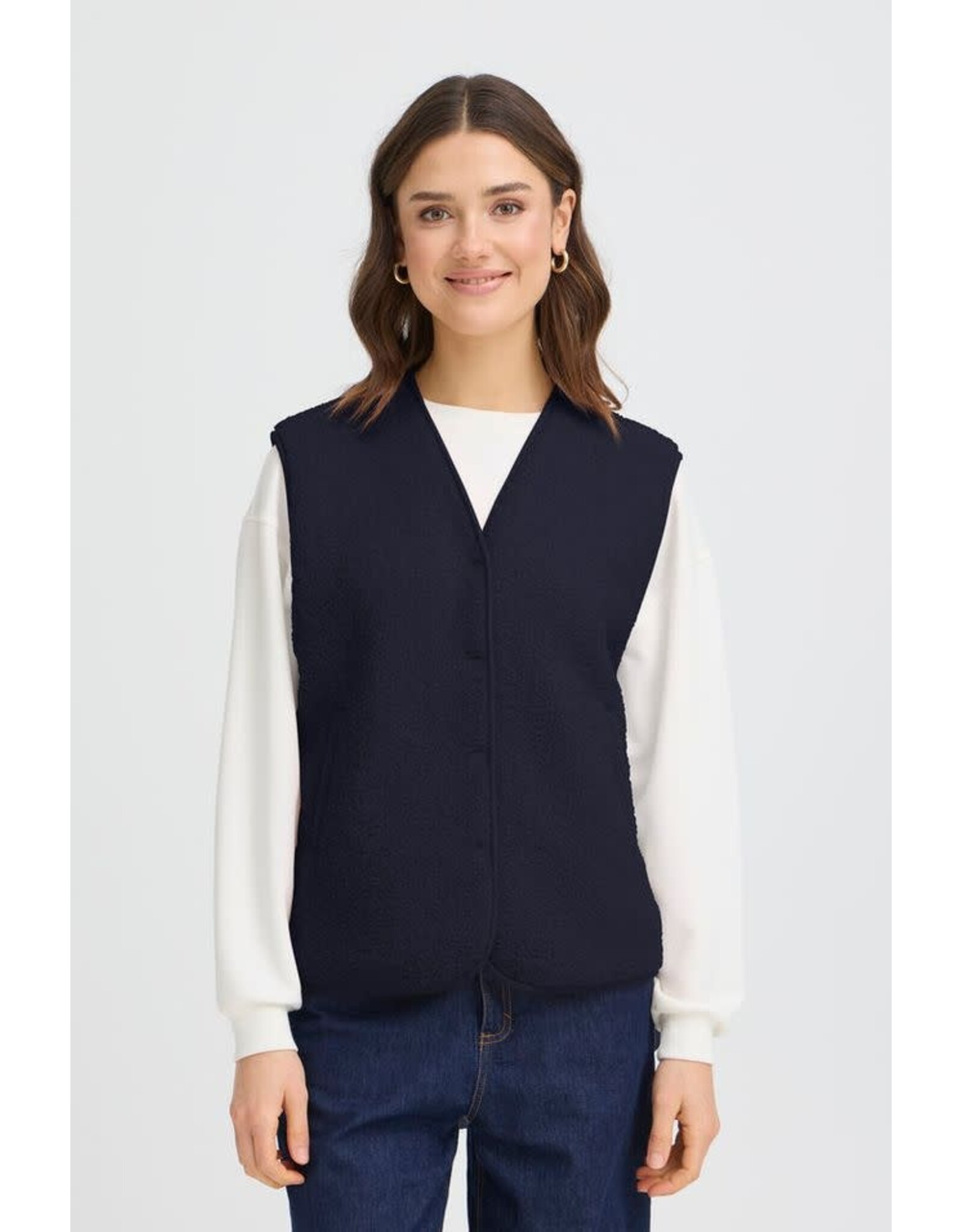 Fransa 34 waistcoat Fransa 20617286 frgwynne 193923 navy blazer