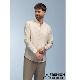 Blue Fields 30 shirt lm Blue Fields 212 36040 1711 greige/wit stripe