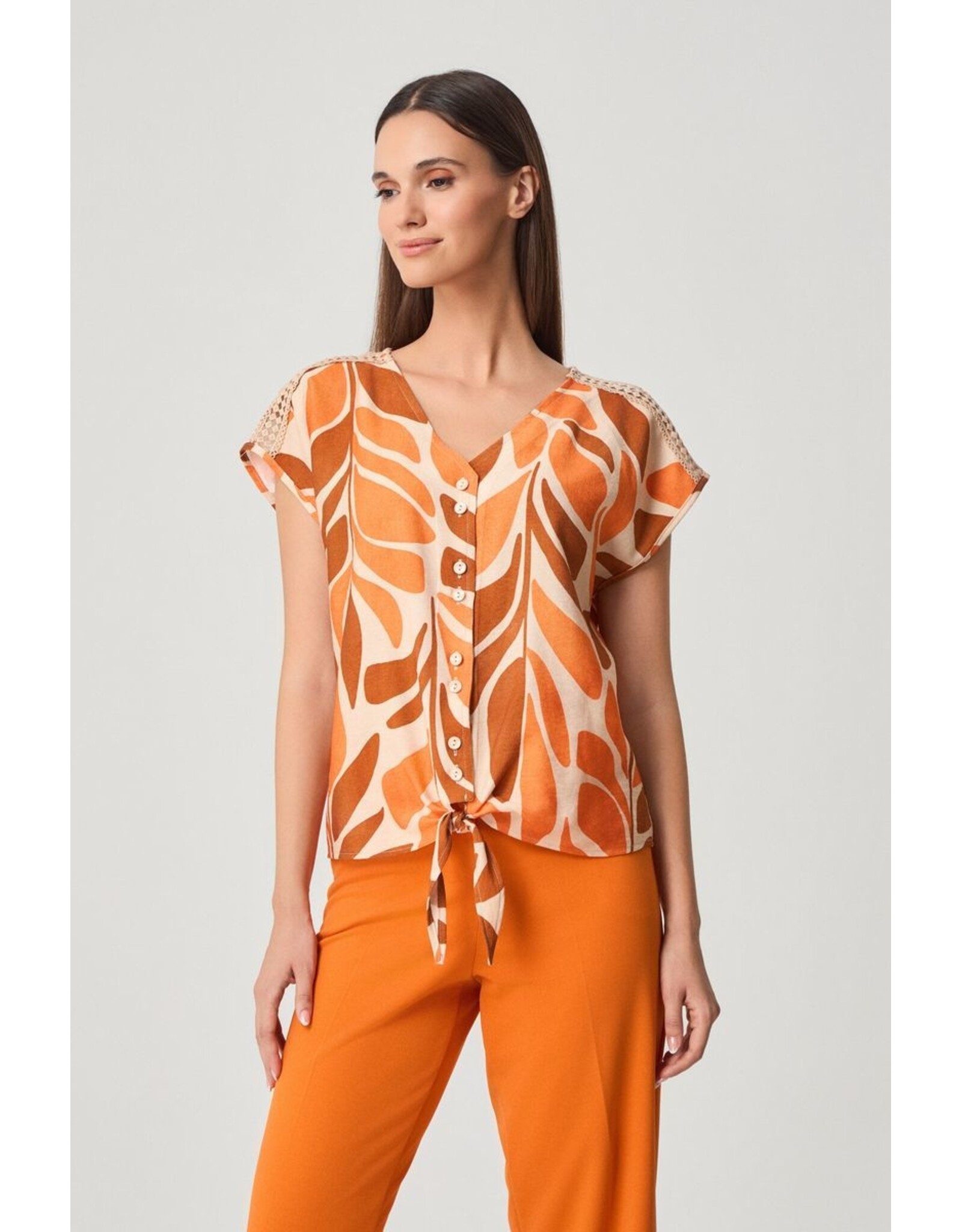 Batida 45 shirt batida 2525 orange bloom print