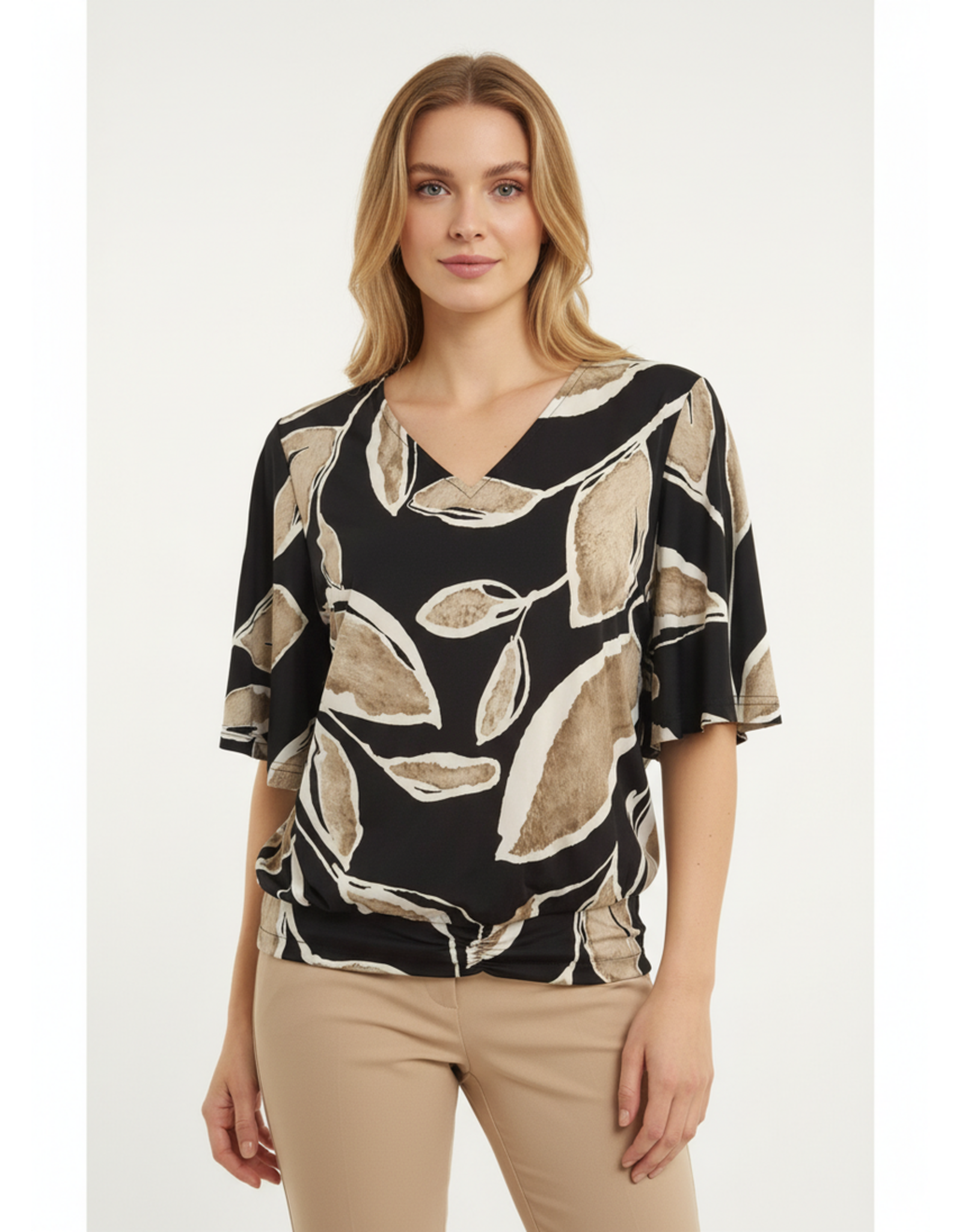 Batida 45 shirt batida 2389 sand leaves print