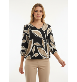 Batida 45 shirt batida 2384 sand leaves print