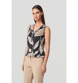 Batida 45 top Batida 2393 black sand leaves print