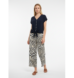 Batida 45 broek 7/8 Batida 2449 cream line print