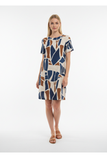 Batida 45 jurk Batida 2506 blue sand block print