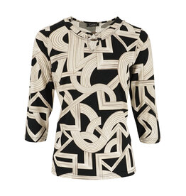 Leona per Donna 41 shirt Leona rh 3/4 mw 261.37.08 print 90 zwart