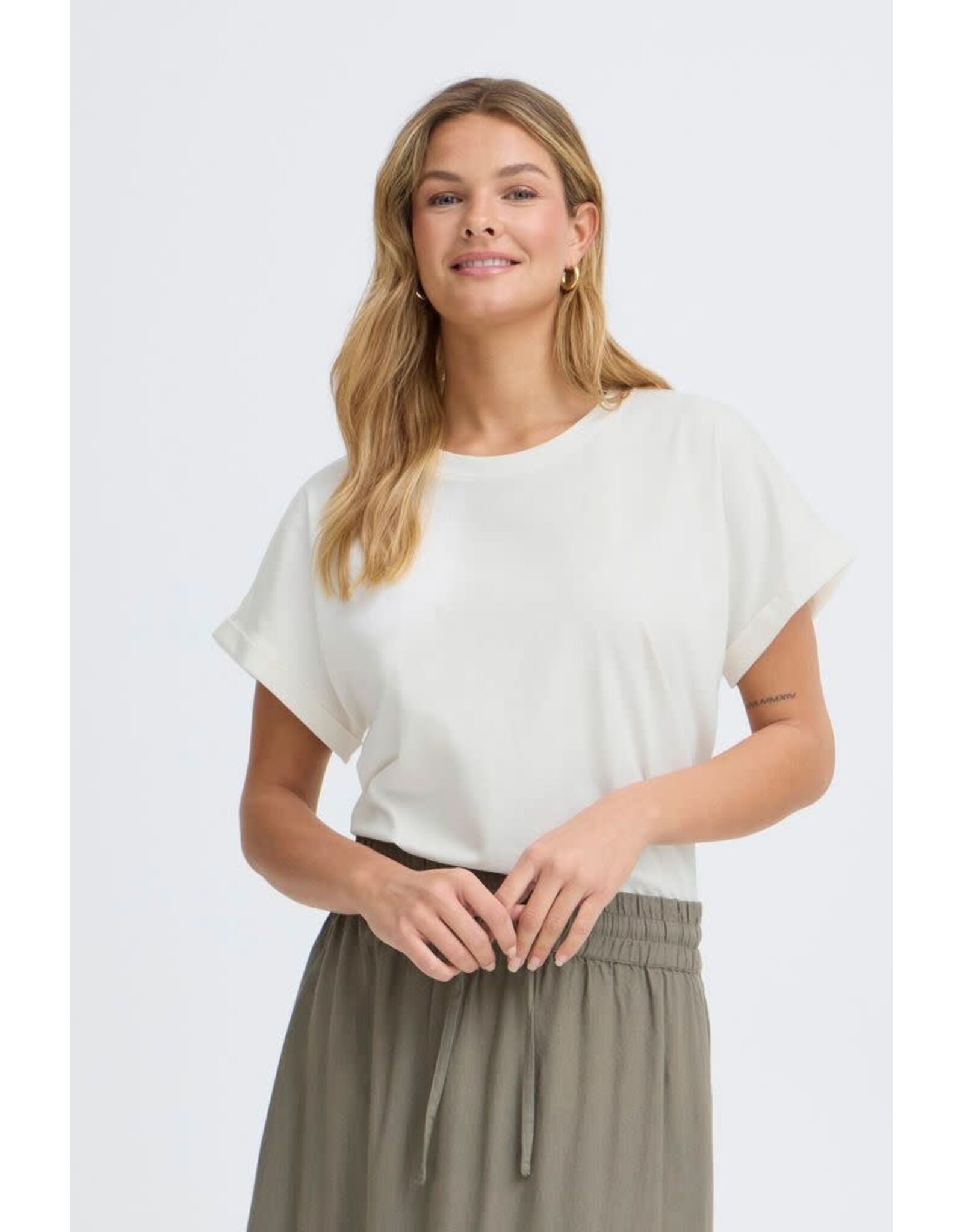 Fransa 34 t-shirt Fransa 20617874 Frfeba 110701 whisper white