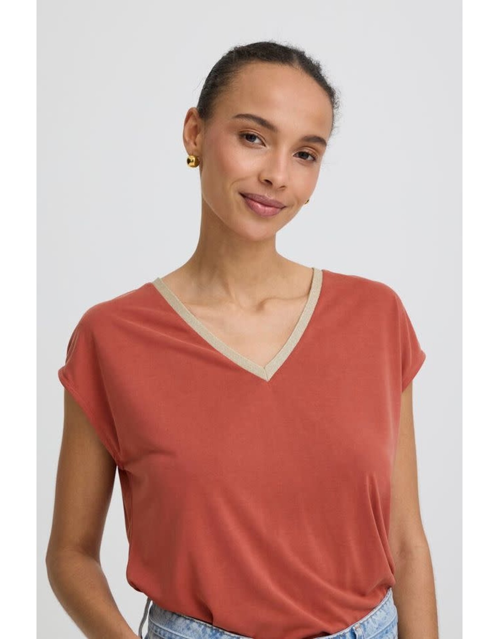 B.Young 44 shirt 20818705 B.Young byperl lurex 181438 marsala