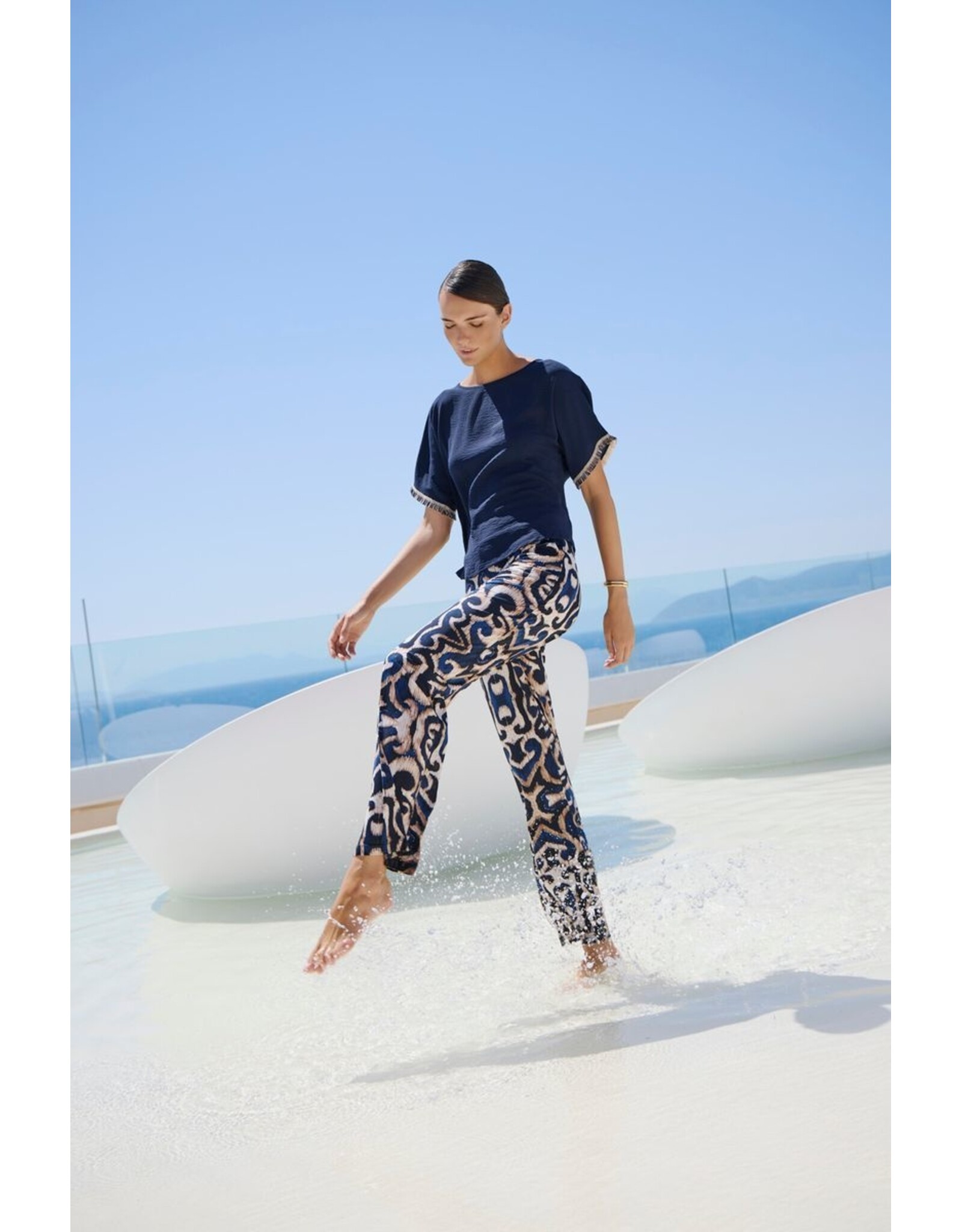 Batida 45 broek Batida 2405 marine harmony print