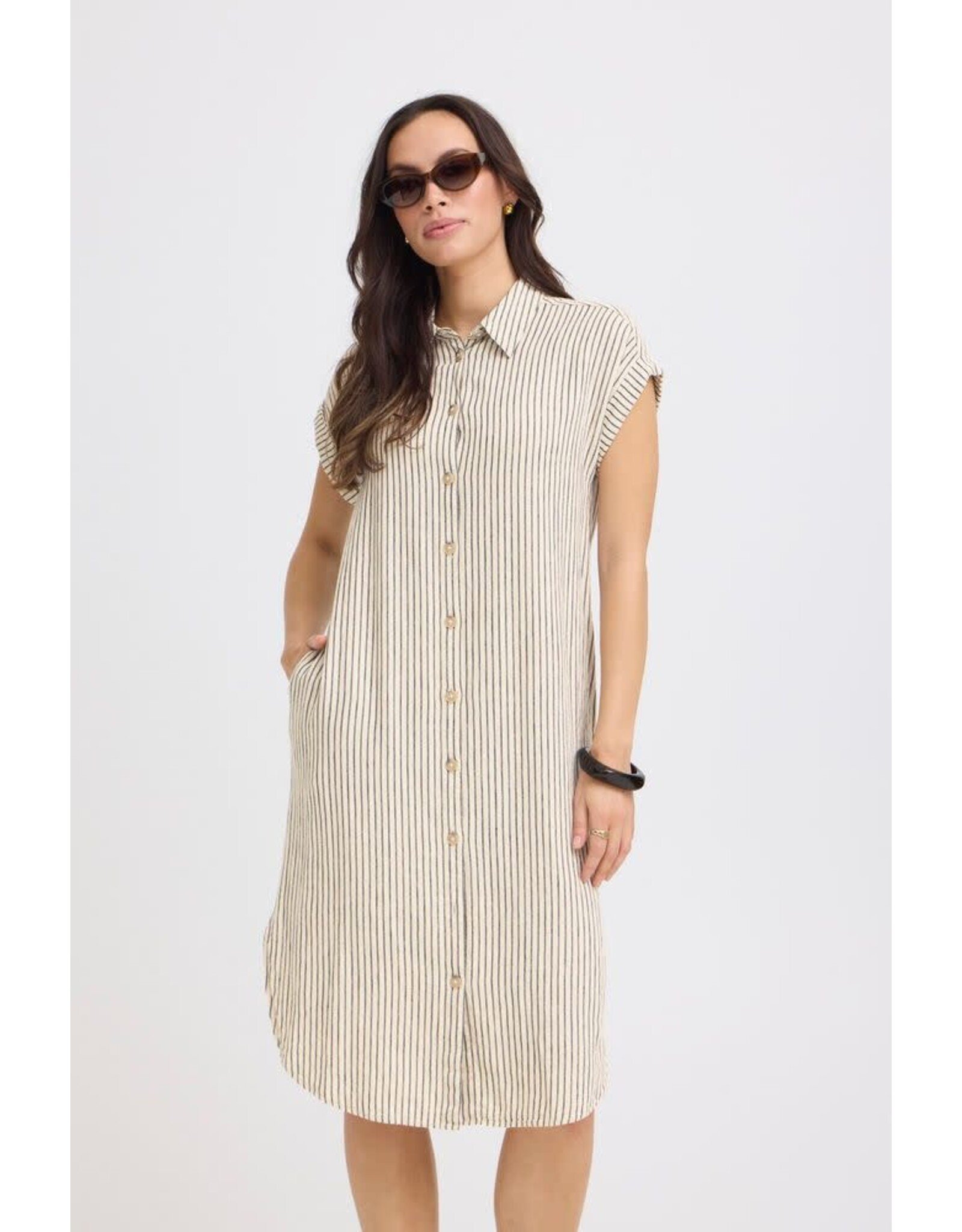 B.Young 44 shirt dress B.Young 20814553 byfalakka 6869 rainy day stripe