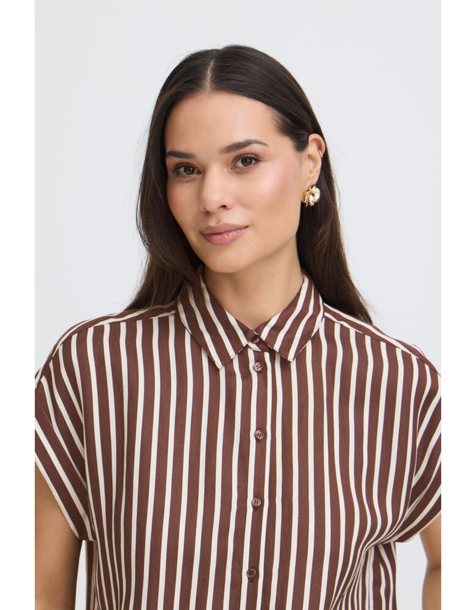 B.Young 44 shirt B.Young 20818932 BYEVINO 8221 french roast stripe