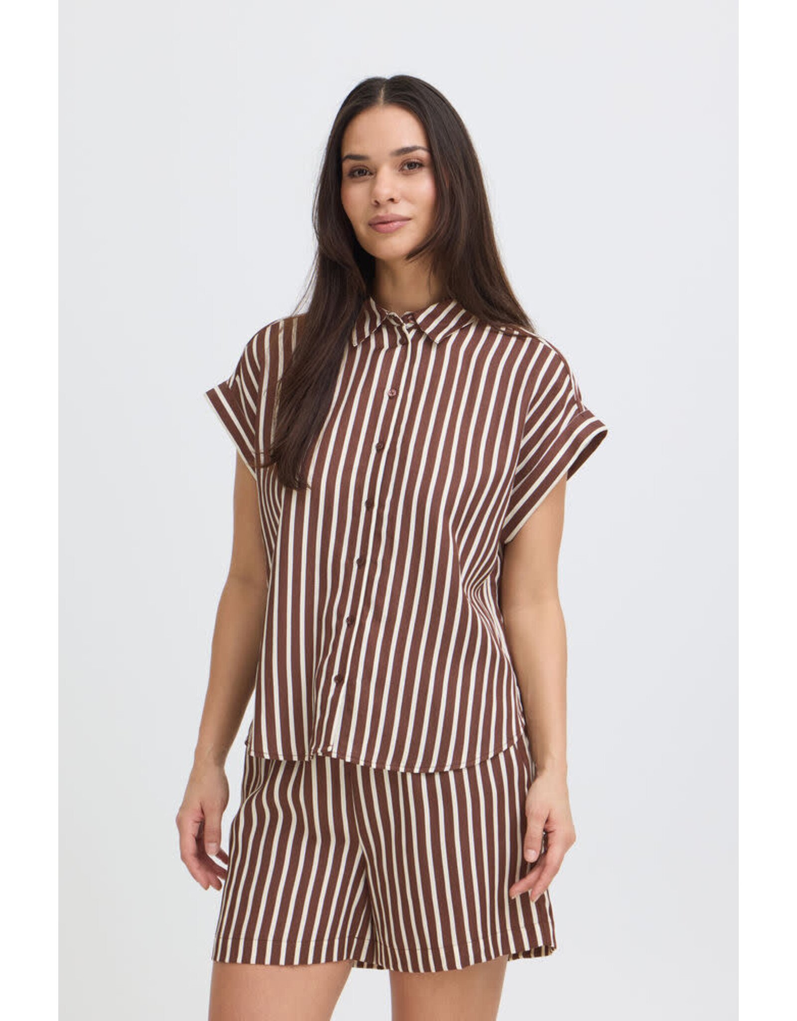 B.Young 44 shirt B.Young 20818932 BYEVINO 8221 french roast stripe