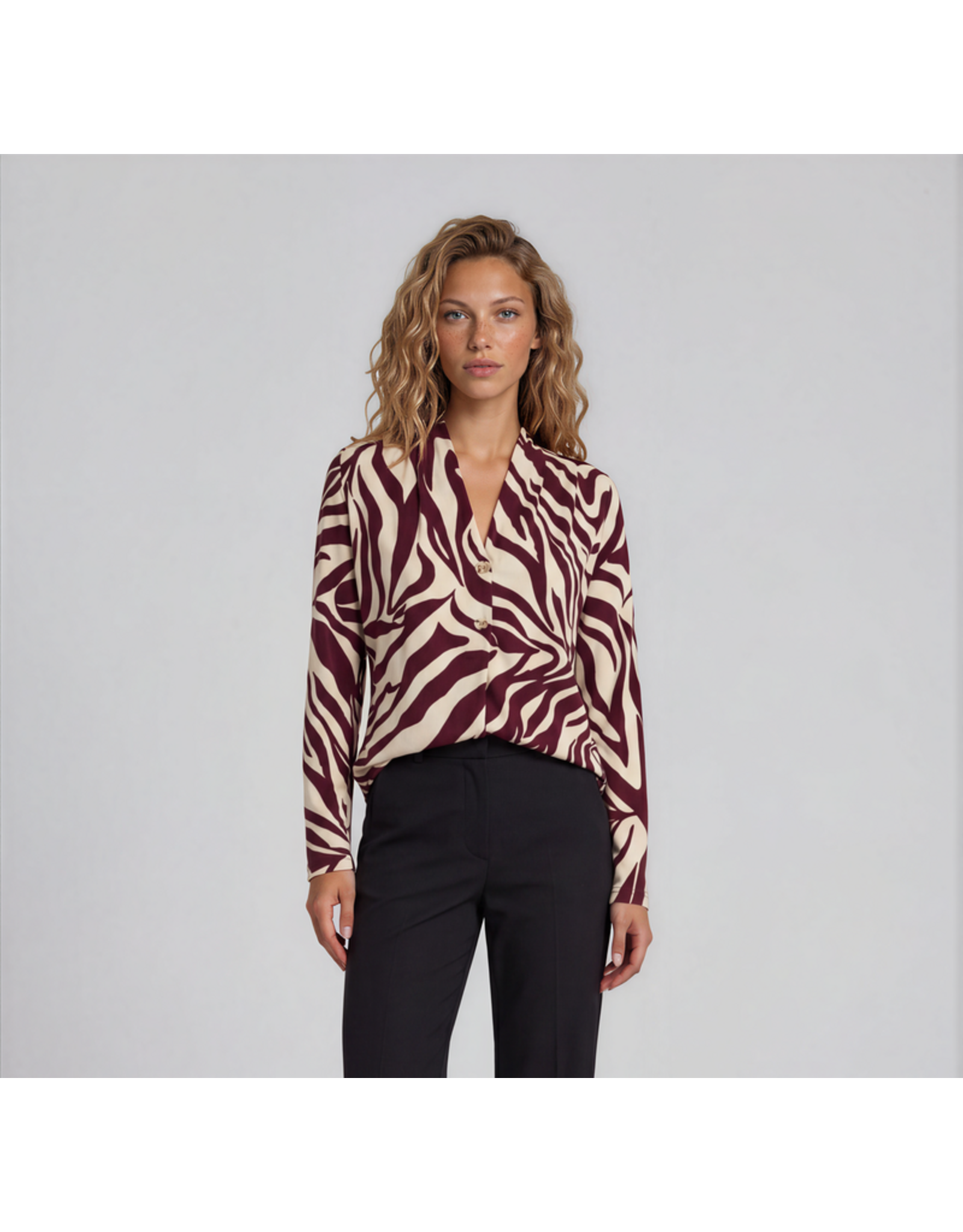 Batida 45 shirt Batida 2617 vh elast burgundy flames print