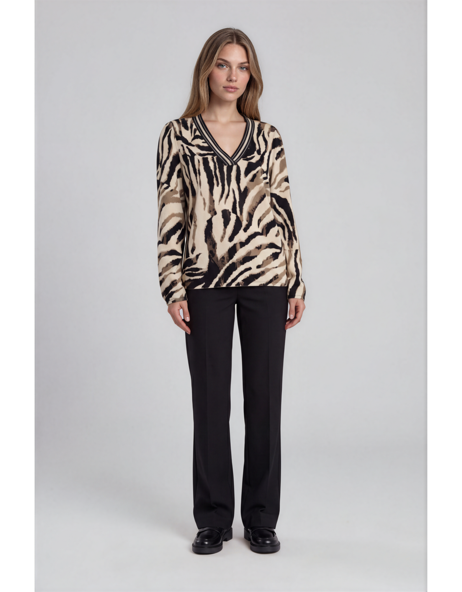 Batida 45 shirt Batida 2609 vh elast onyx perla print