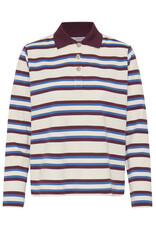B.Young 44 polo button B.Young 20819314 Bypelda 10709 fig multi stripe brown
